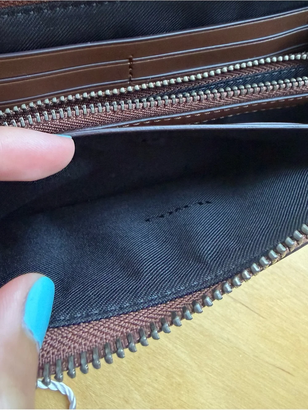 Coach Brown Leather Long Wallet with dust bag